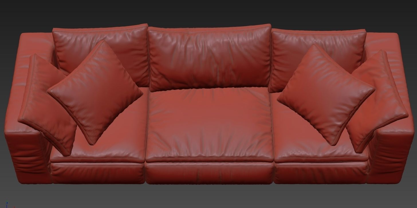 RH Cloud Modular Leather Sofa 3D model_8