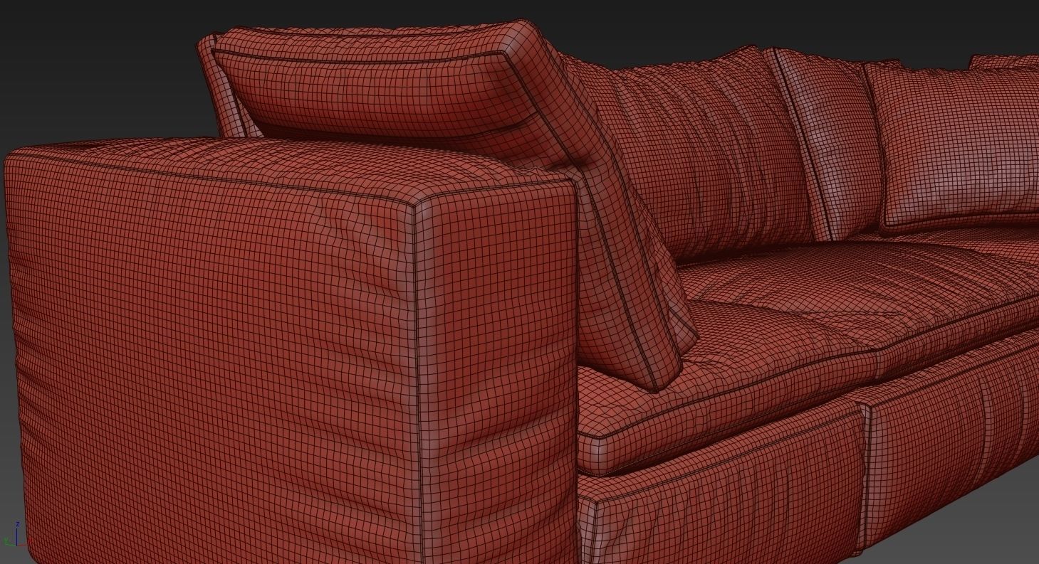 RH Cloud Modular Leather Sofa 3D model_5