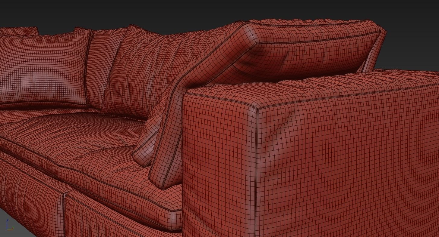 RH Cloud Modular Leather Sofa 3D model_7