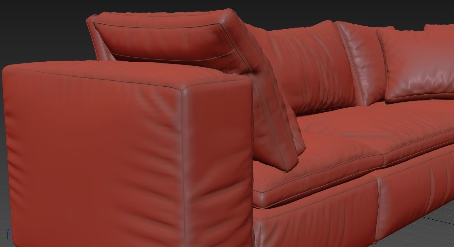 RH Cloud Modular Leather Sofa 3D model_4