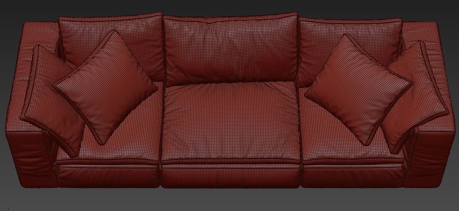 RH Cloud Modular Leather Sofa 3D model_9