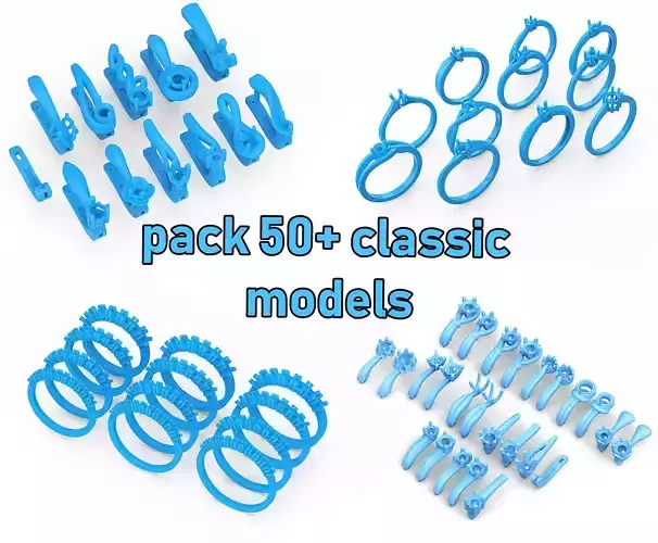 Pack of jewellery classic models 3D Model Collection
