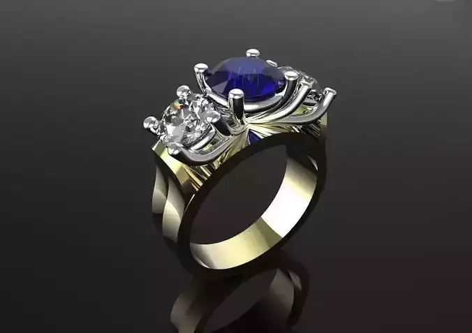Three stone ladies ring
