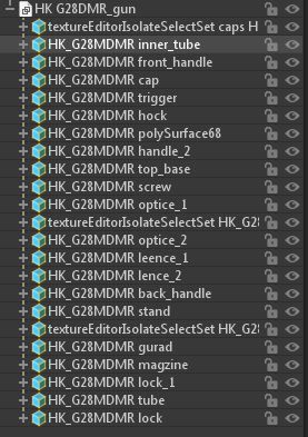 HK G28 DMR Assault Rifle with a scope PBR Game Ready model VR-AR Low-poly 3D model_12