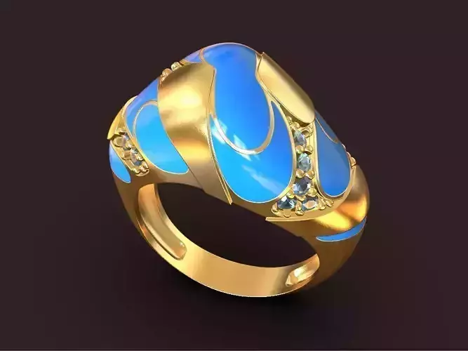 Atoll beach design Coctail ring