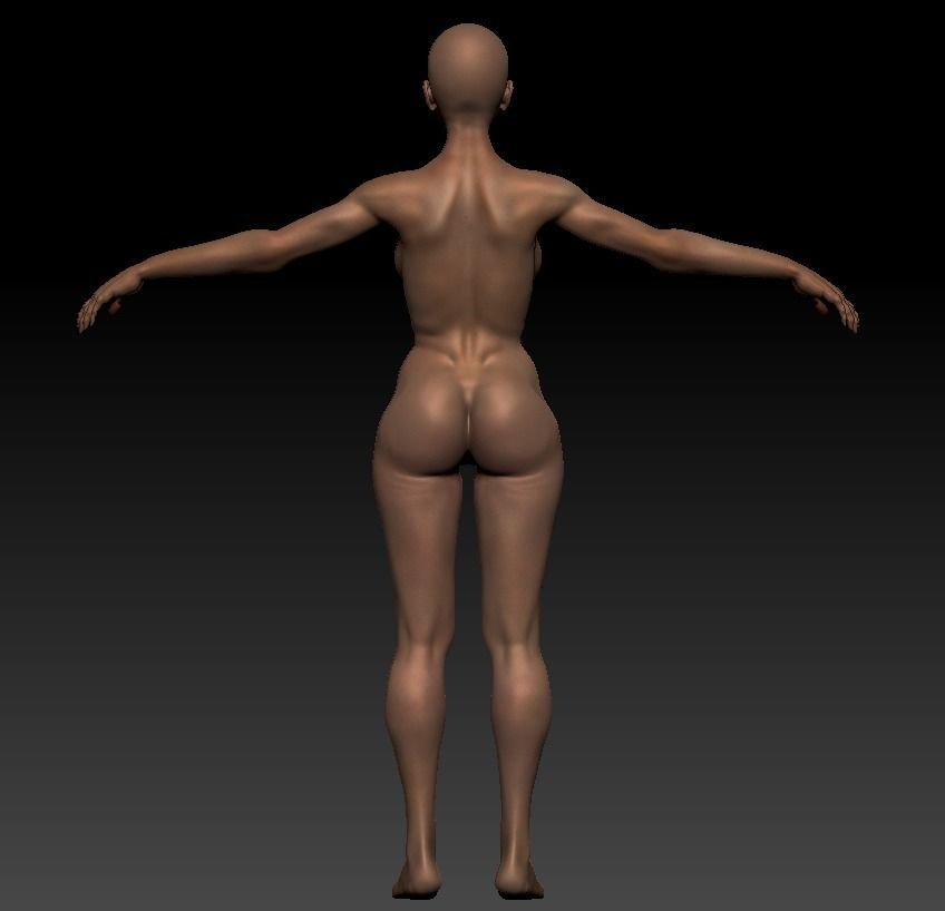 Basemesh Female  Low-poly 3D model_4
