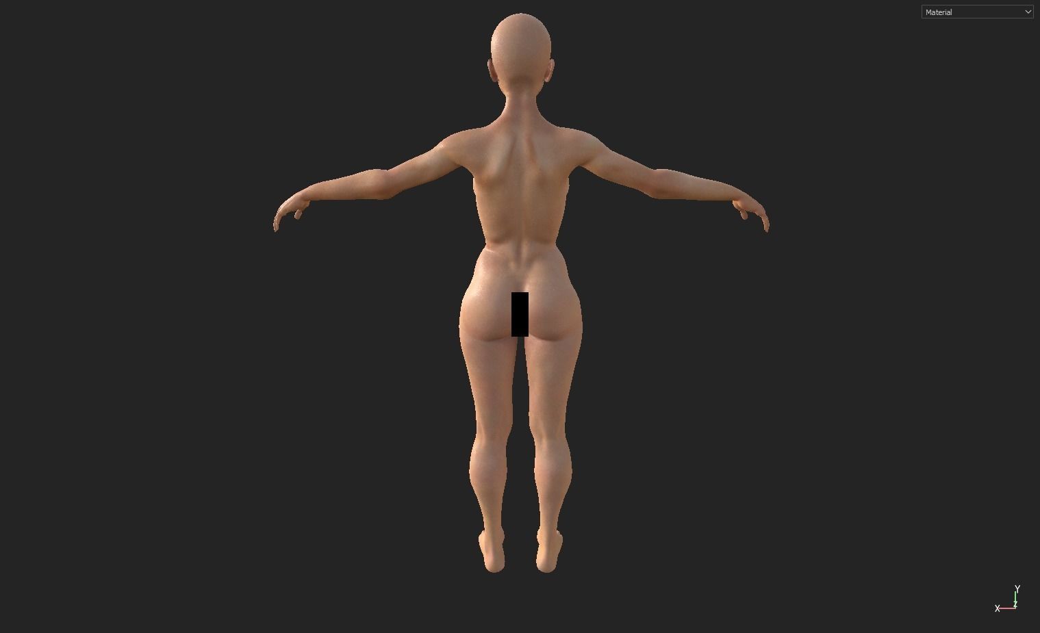 Basemesh Female  Low-poly 3D model_2