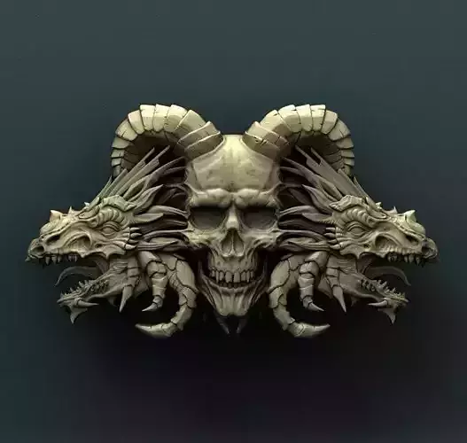 Dragon Skull 3d stl model for CNC 3D model