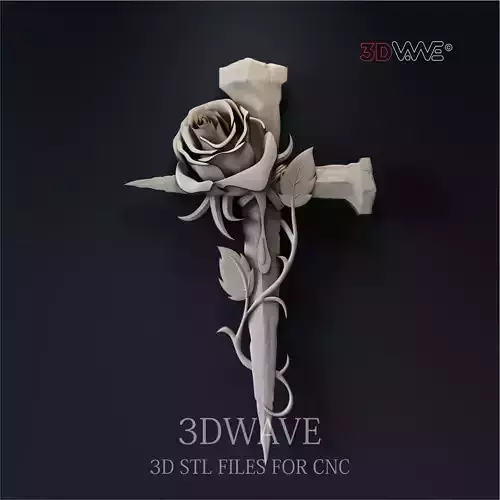 NAIL CROSS WITH ROSE