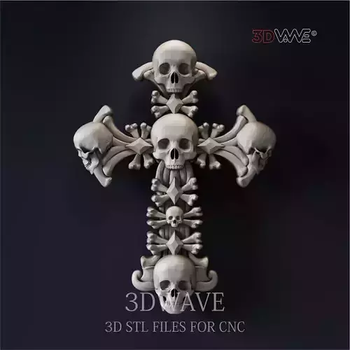 CROSS WITH SKULLS 