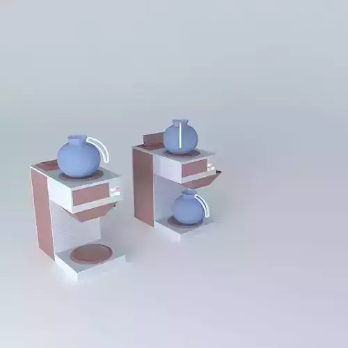 2 burner coffee machines with coffee pots Free 3D model