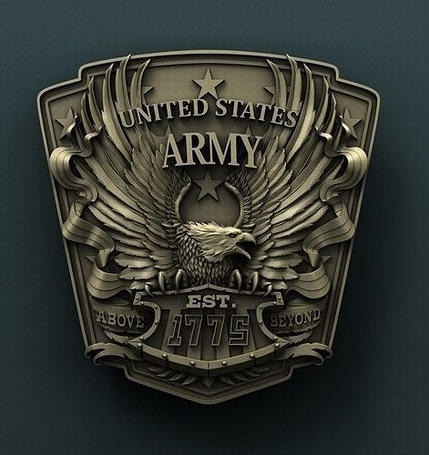 USA Army 3d stl model for CNC 3D model
