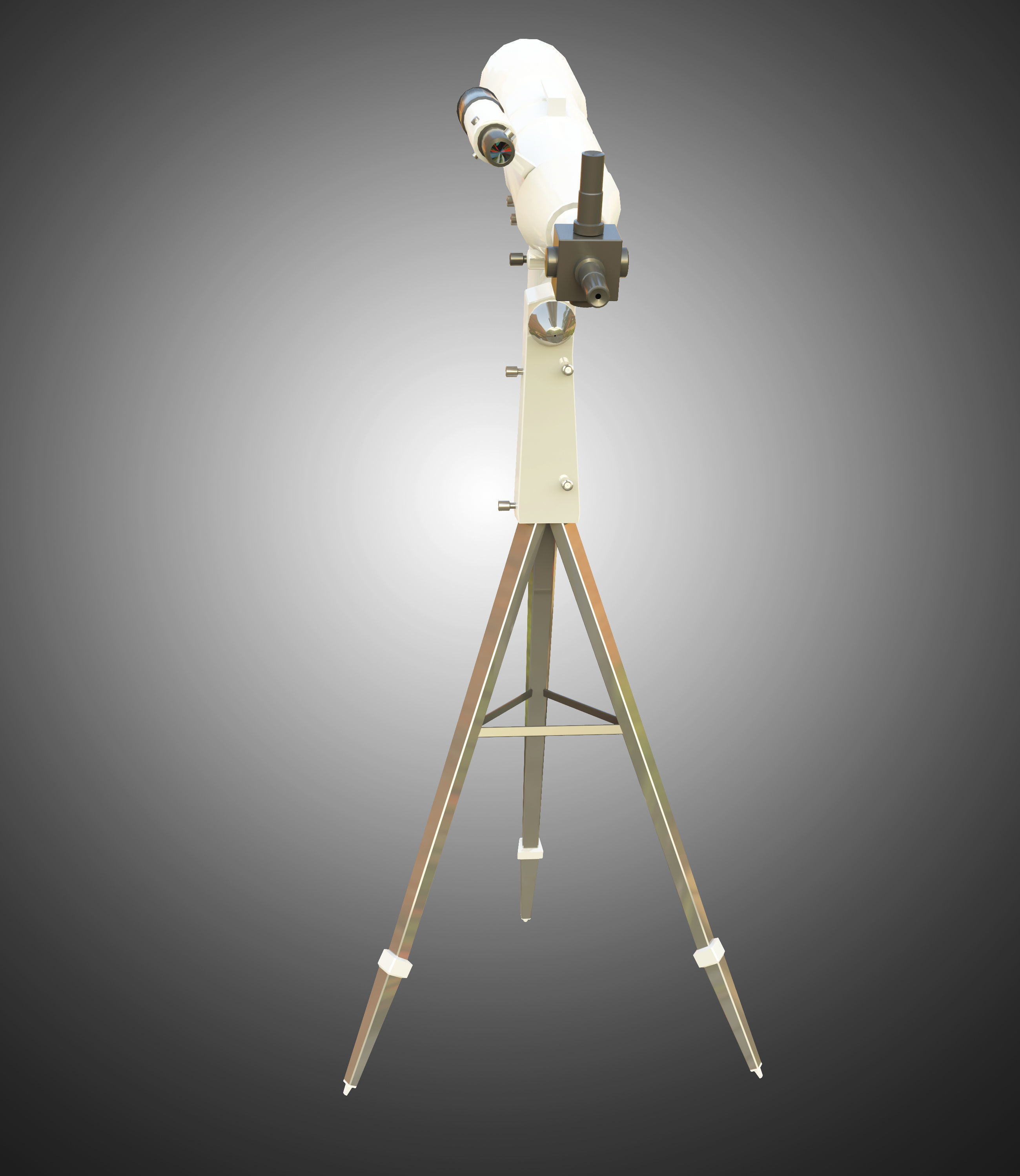 Telescope on tripod Low-poly 3D model_8