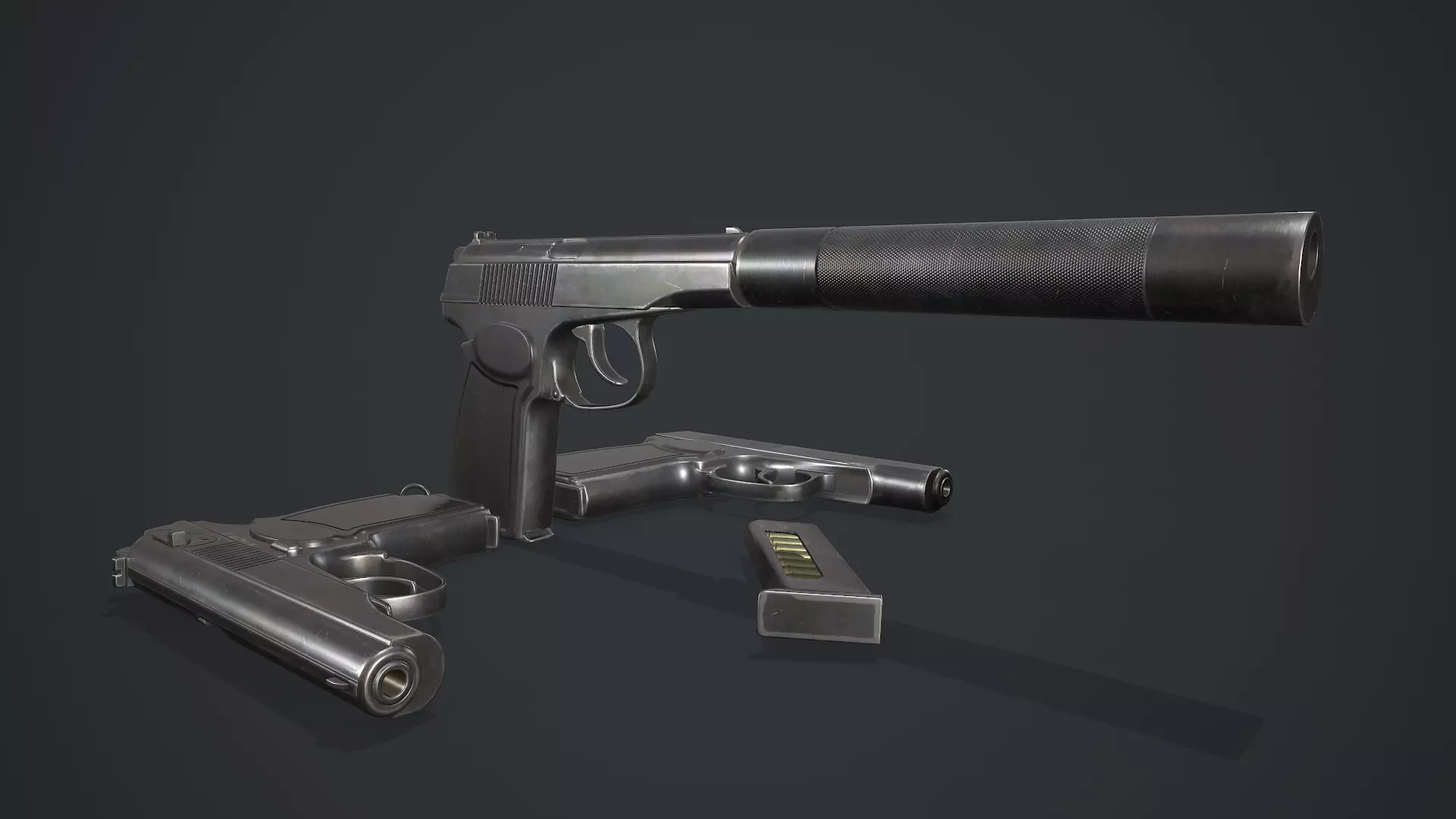 Pistol Makarov Low-poly 3D model_0