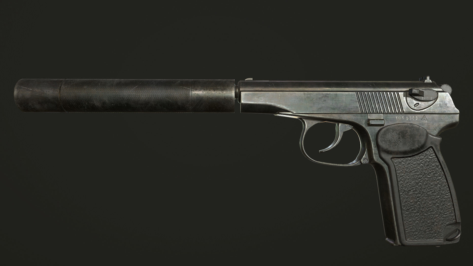 Pistol Makarov Low-poly 3D model_2