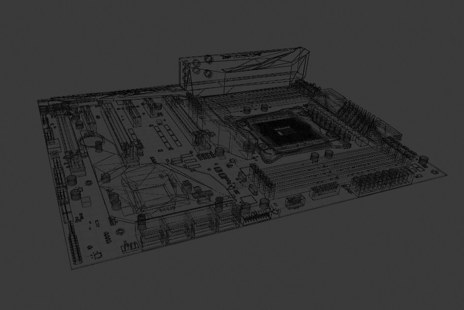 Gaming Motherboard - High Poly and Detailed 3D model_3