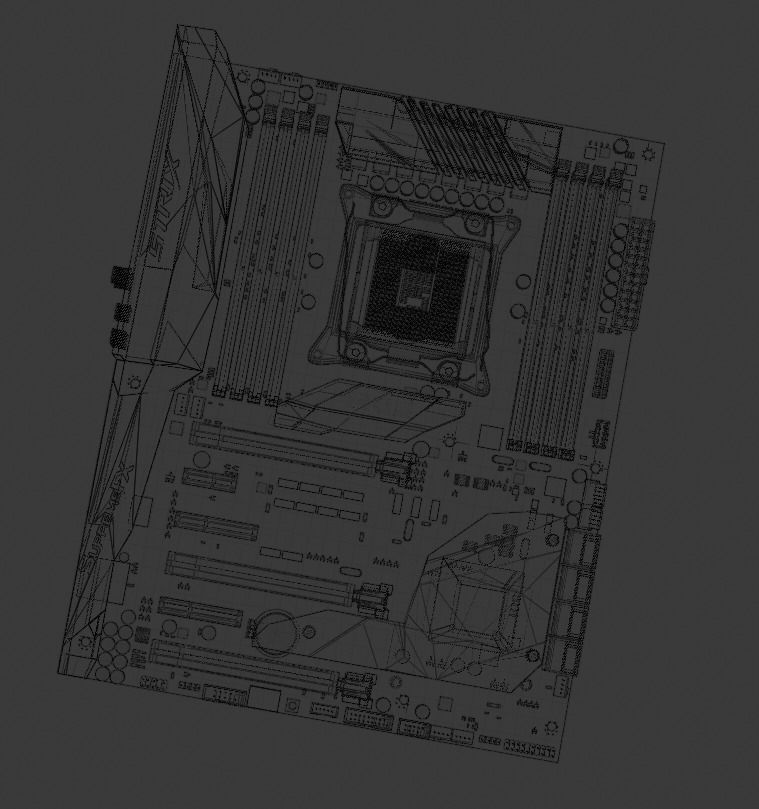 Gaming Motherboard - High Poly and Detailed 3D model_2
