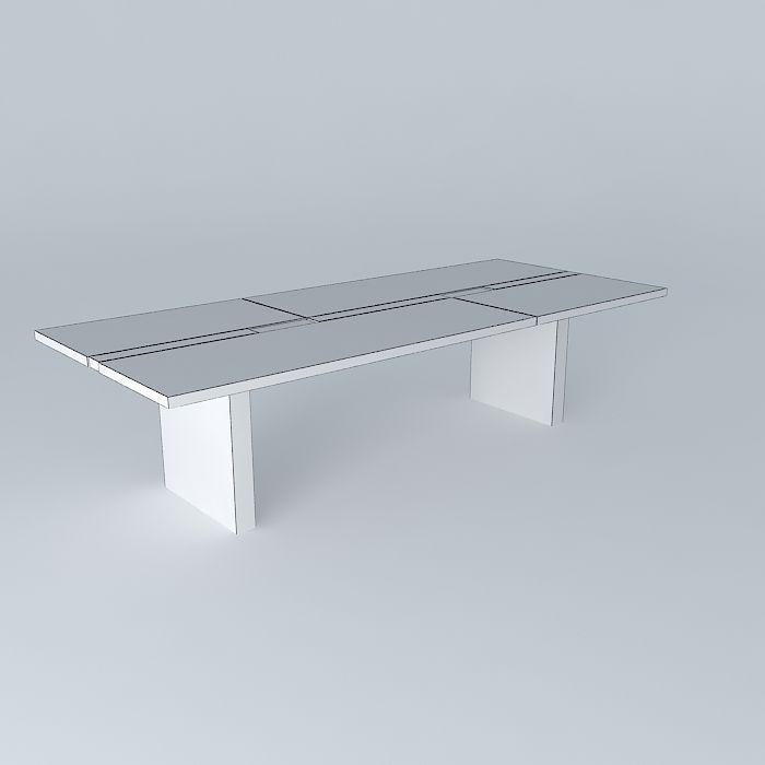 Brown table Free 3D model_4
