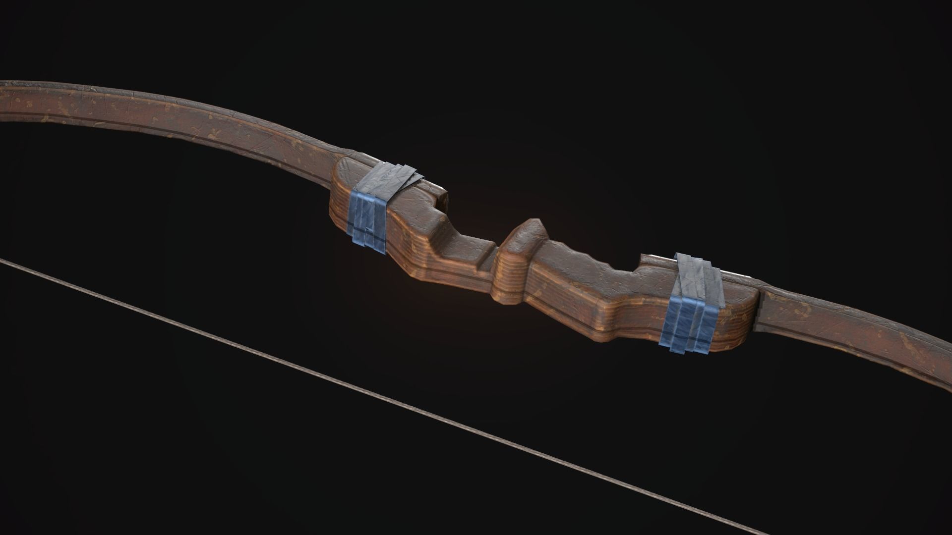 Composite bow Low-poly 3D model_2