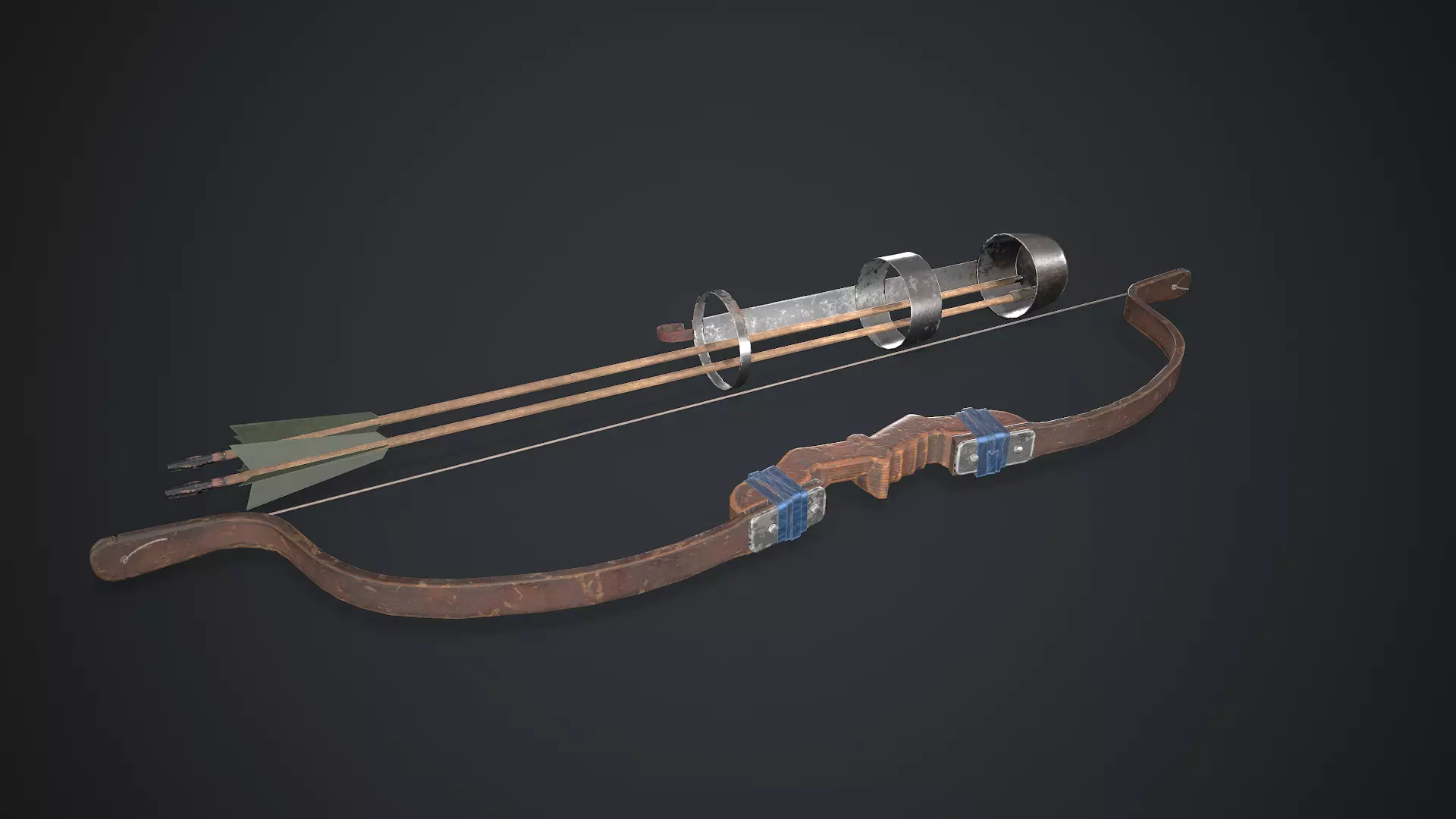 Composite bow Low-poly 3D model_0