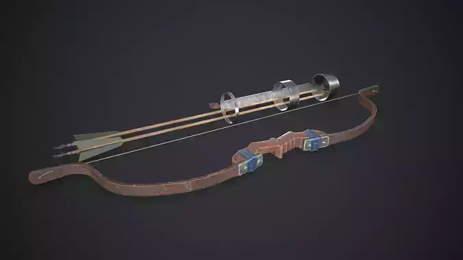 Composite bow Low-poly 3D model