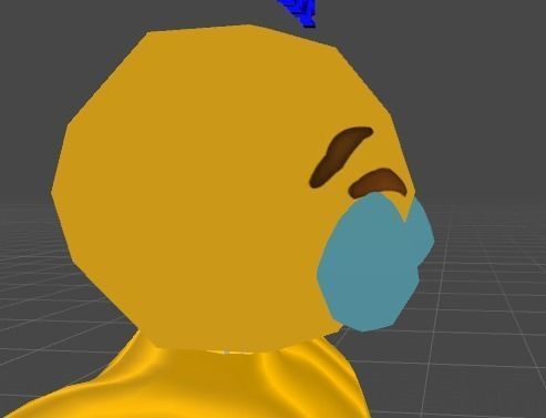 Laughing Emoji Face Low Poly Low-poly 3D model_5