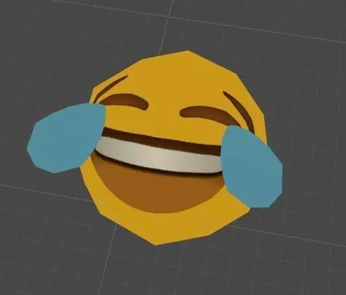 Laughing Emoji Face Low Poly Low-poly 3D model_0