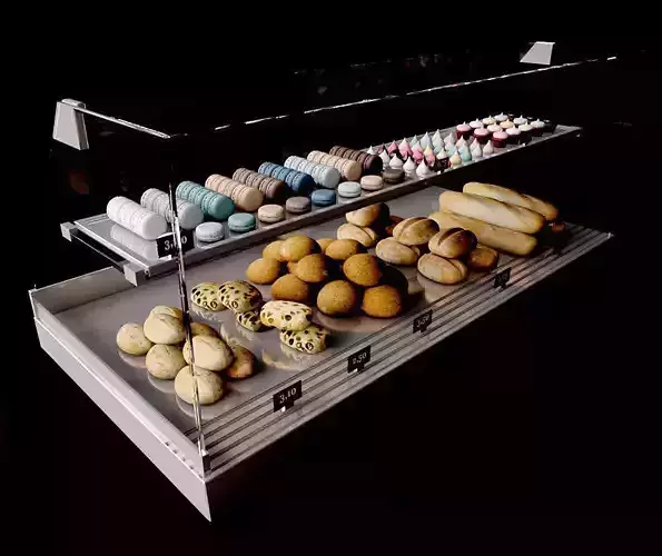Shopwindow bakery display case 3D model