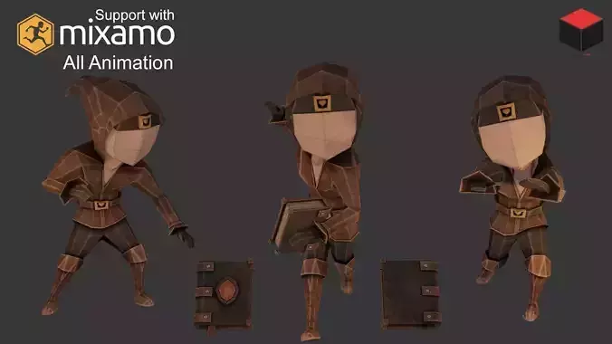 Wizard Character Low-poly 3D model