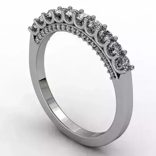 Wedding band with u-set stones