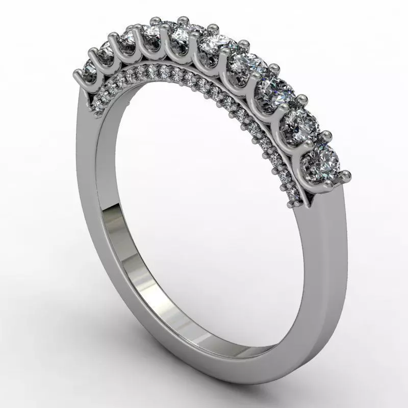 Wedding band with u-set stones 3D print model