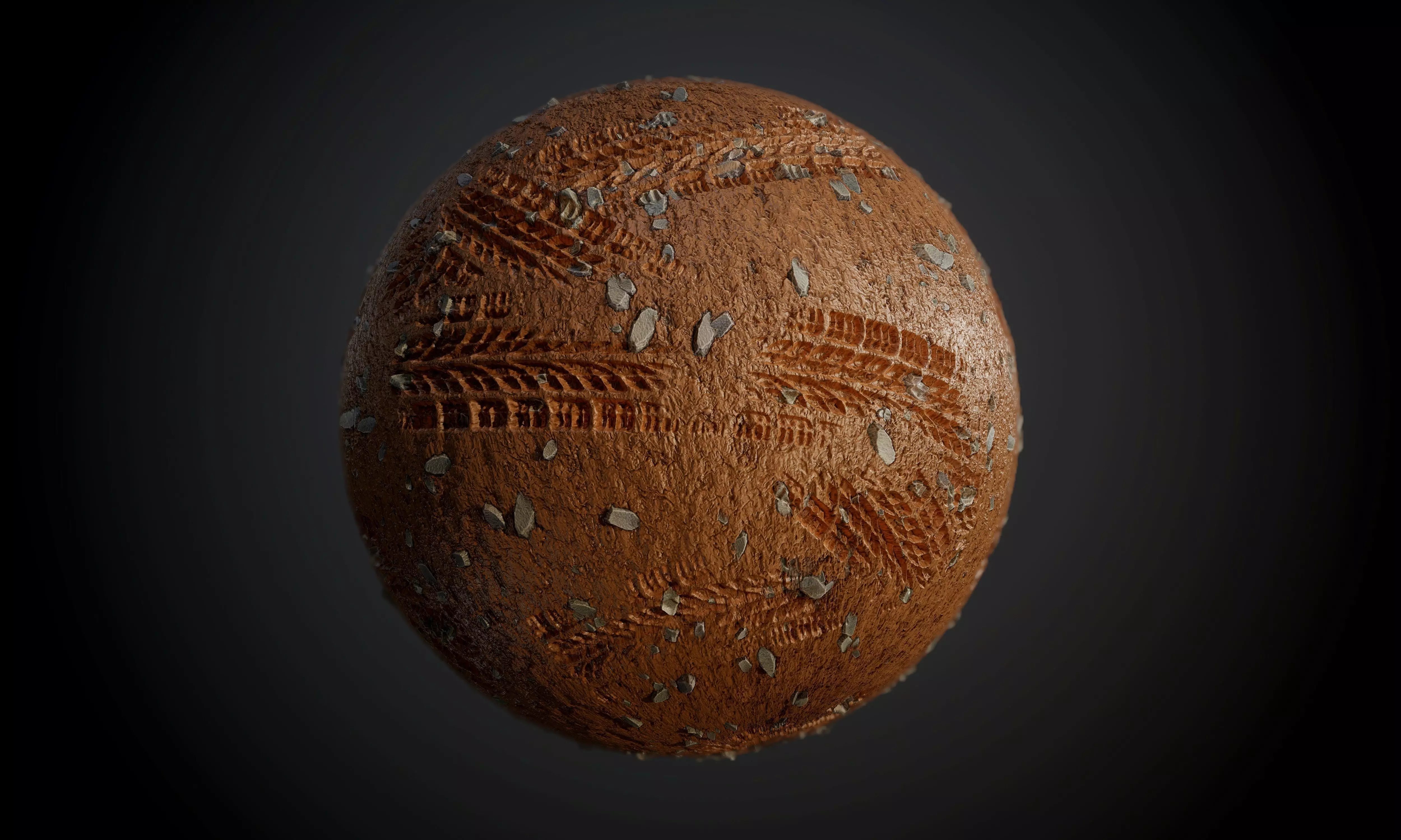 Mud Stones Wet Dirt Tire Track Seamless PBR Texture Texture_0