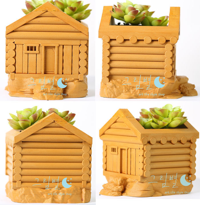 North European house flowerpot 3D print model_6