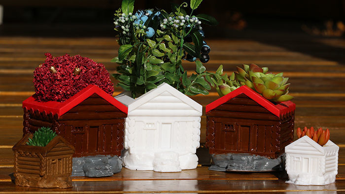 North European house flowerpot 3D print model_5