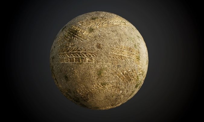 Ground Sand Soil Grass Tire Track Seamless PBR Texture Texture