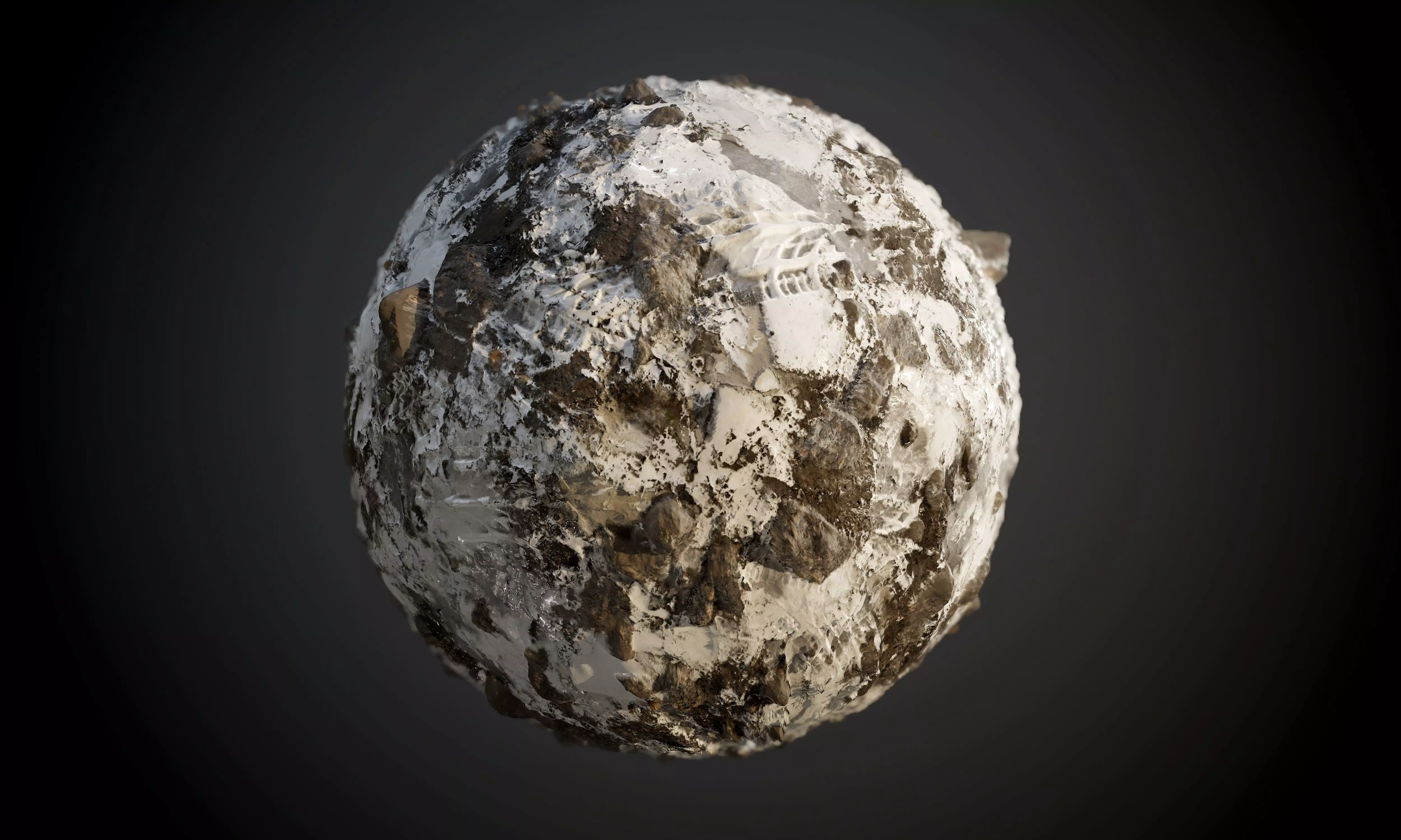 Snow Rock Glacier Wet Dirt Tire Track Seamless PBR Texture Texture