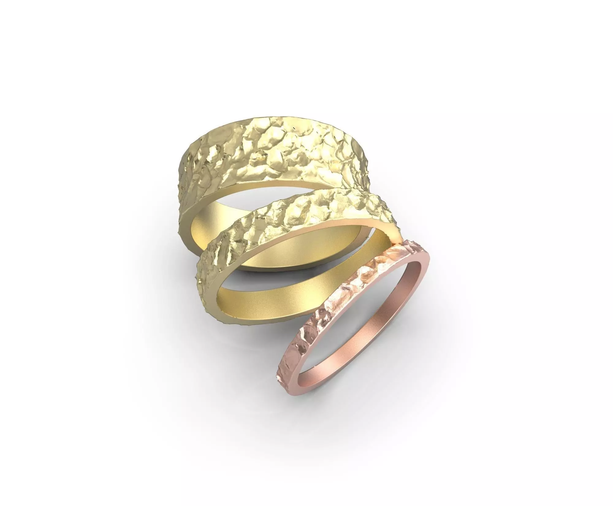 190409 R Ring with rude relief 3D print model_0