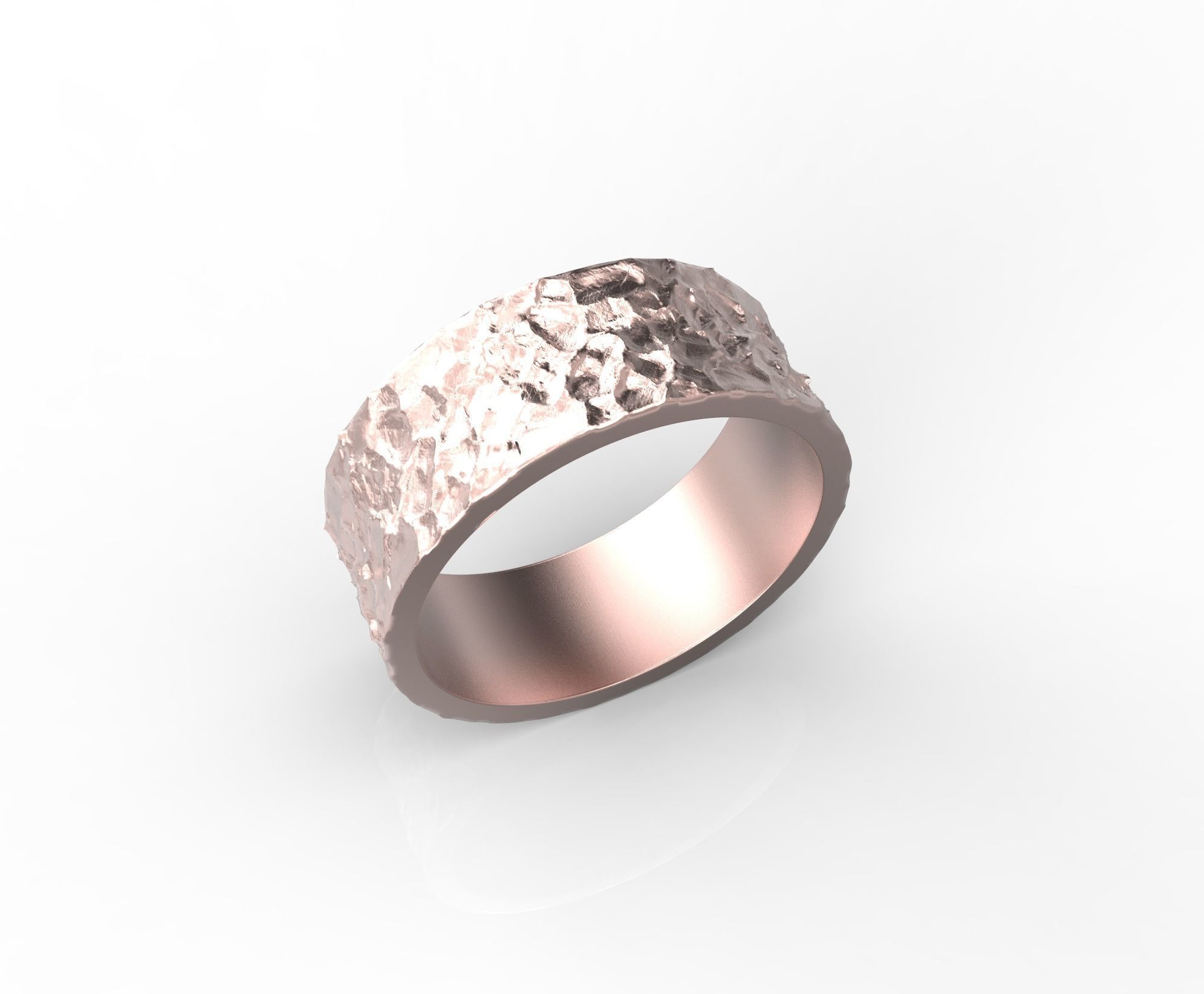 190409 R Ring with rude relief 3D print model_3