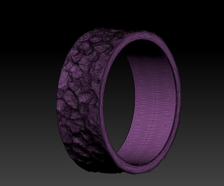 190409 R Ring with rude relief 3D print model_9