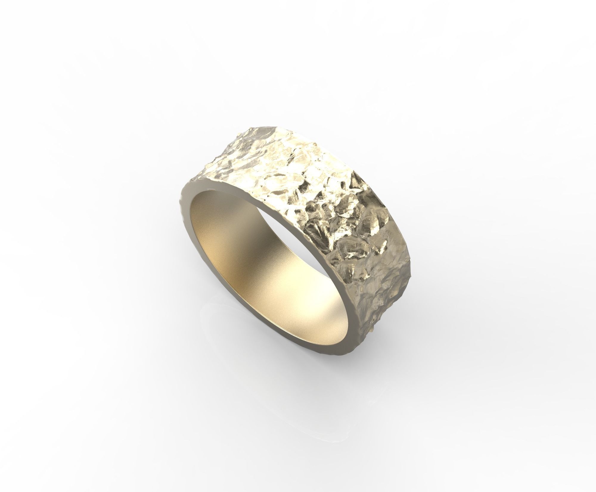 190409 R Ring with rude relief 3D print model_2