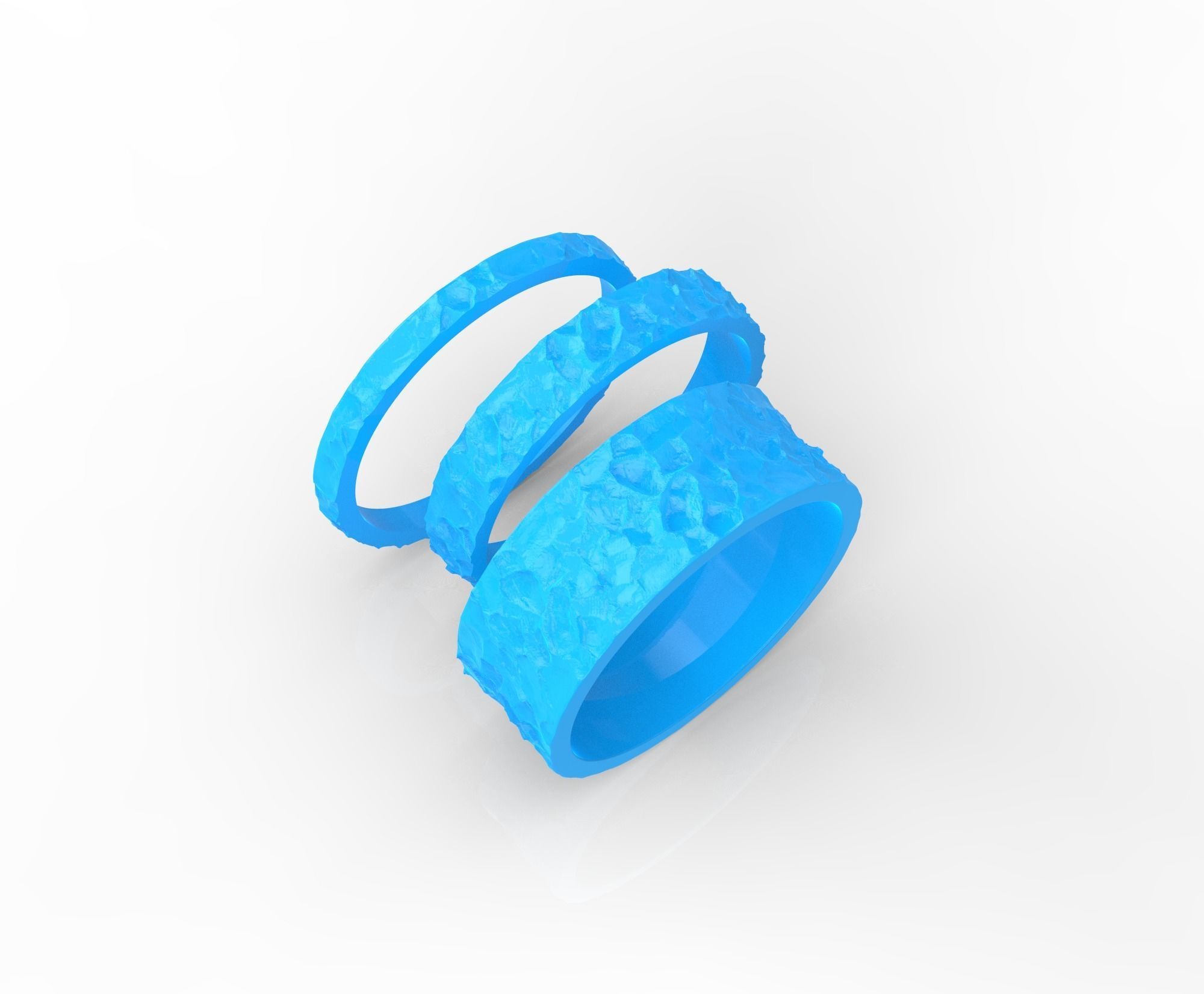 190409 R Ring with rude relief 3D print model_1
