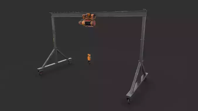 Portable Gantry Crane Low-poly 3D model