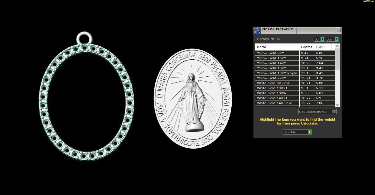 MARY PENDANT  3D print model_4