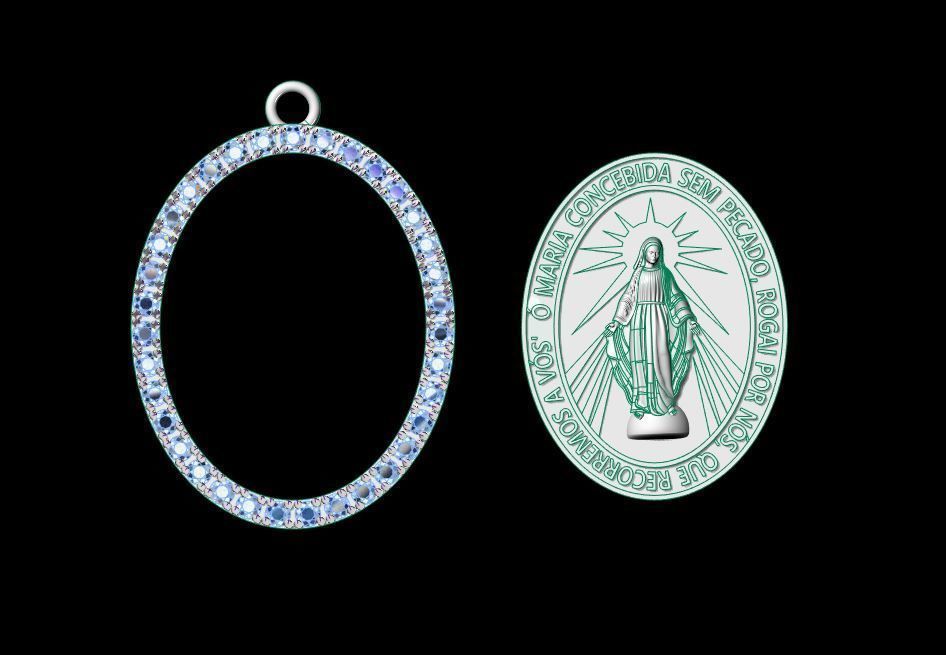 MARY PENDANT  3D print model_2