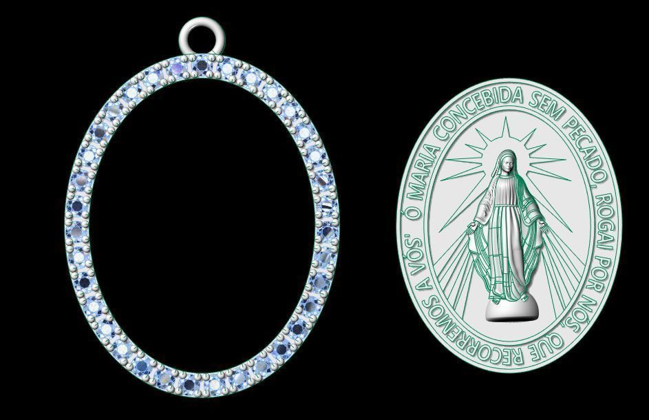 MARY PENDANT  3D print model_3