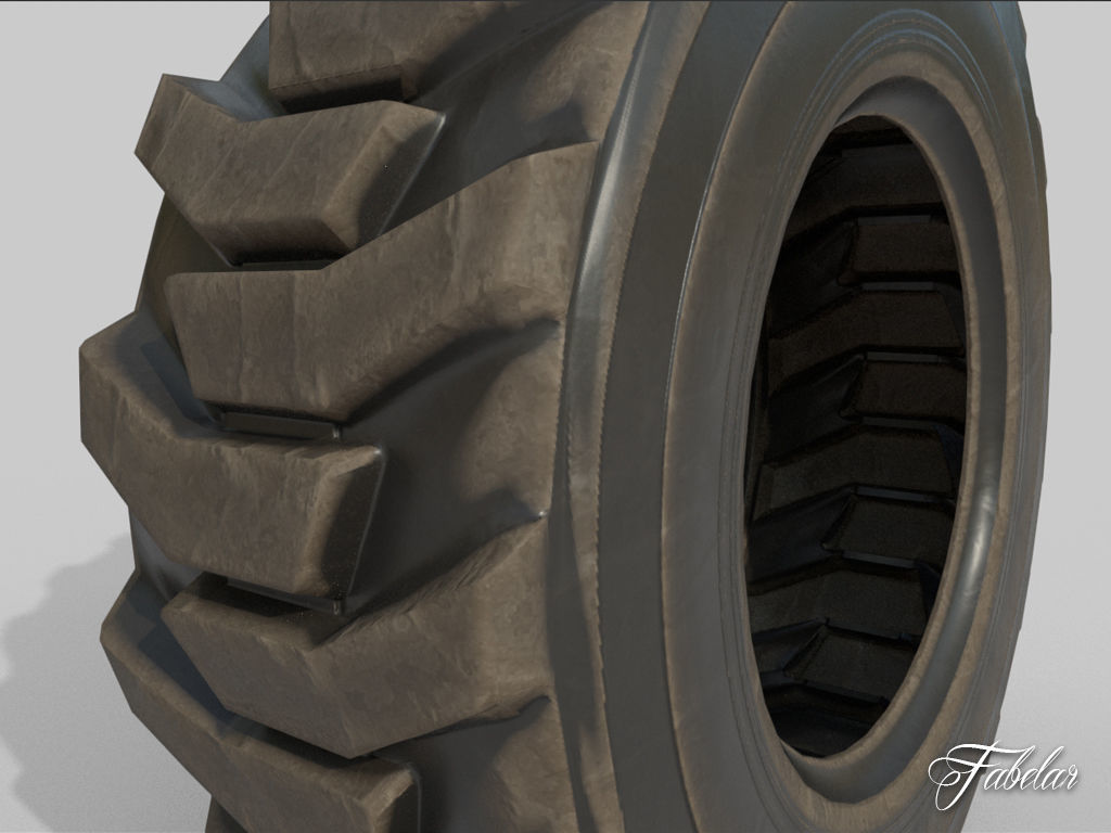 Loader tyre dirt Low-poly 3D model_3