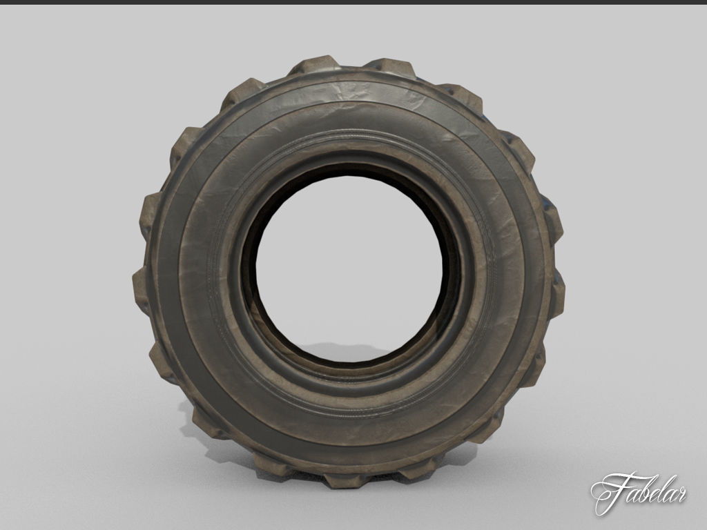 Loader tyre dirt Low-poly 3D model_1
