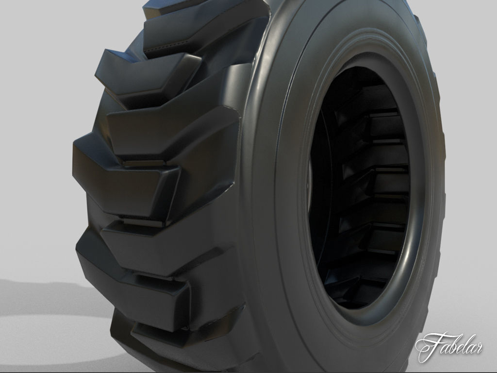 Loader tyre collection Low-poly 3D model_4
