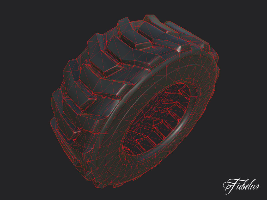 Loader tyre collection Low-poly 3D model_5