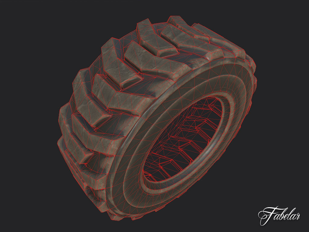 Loader tyre collection Low-poly 3D model_10